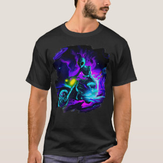 Camiseta Passeio de bicicleta de diafragma no espaço