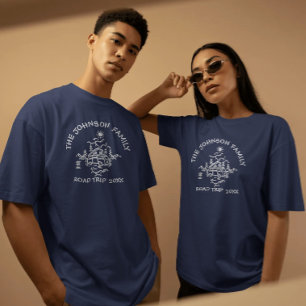 Camiseta Passeio de Carro da Família Personalizado Floresta