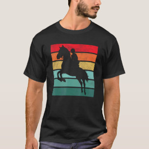 Camiseta Passeio de Cavalo de Meninas Pôr do Sol Vintage R