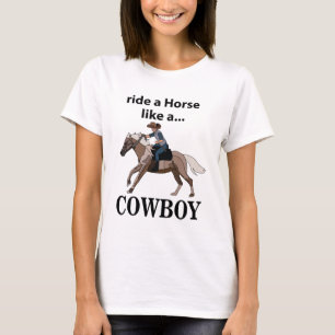 Camiseta Passeio de Cowboy Montar um Cavalo Como um Cowboy