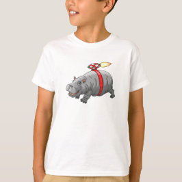 Camiseta Passeio de Jetpack do Hipopótamo Foguete
