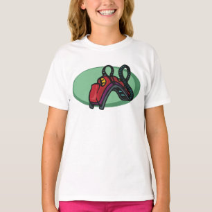 Camiseta Passeio de Montanha-Russa Colorido Vermelho