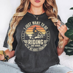 Camiseta Passeio de Motocross Problemas Adultos Engraçado V