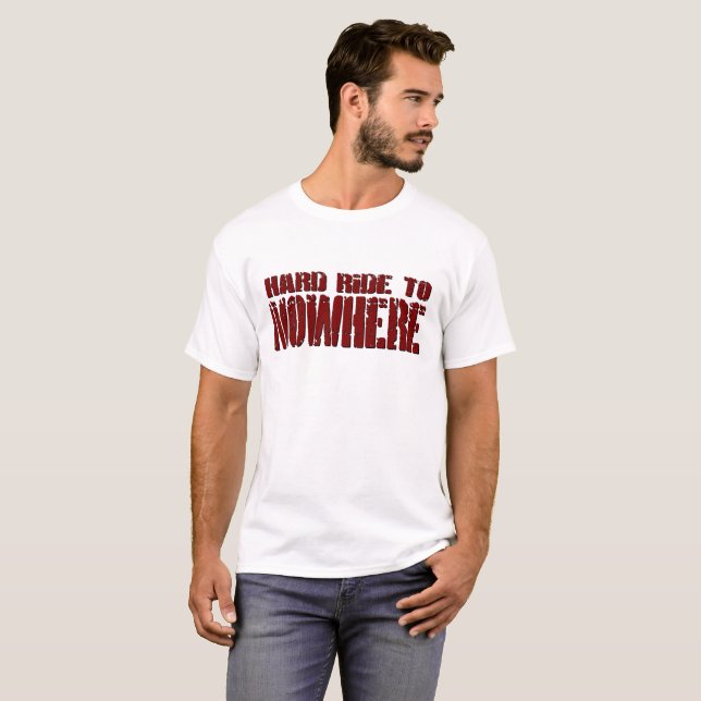 Camiseta Passeio duro ao t-shirt dos homens da nenhumaa (Frente Completa)