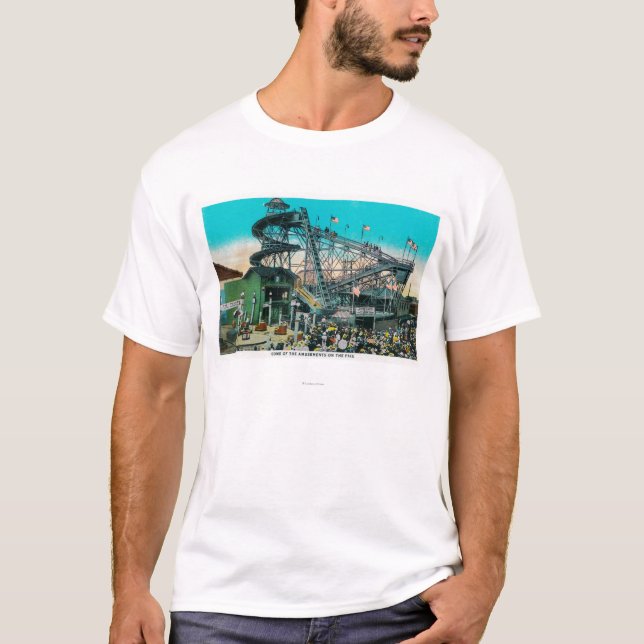 Camiseta Passeios do divertimento no Pike, Long Beach (Frente)