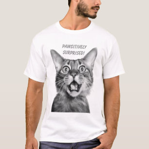 Camiseta PASSIVAMENTE SURPREENDIDO! Gato Louco Engraçado
