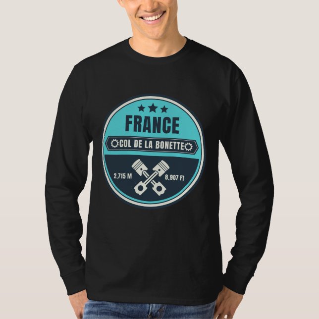 Camiseta Passo comum de la Bonette francês Alpes motobike (Frente)