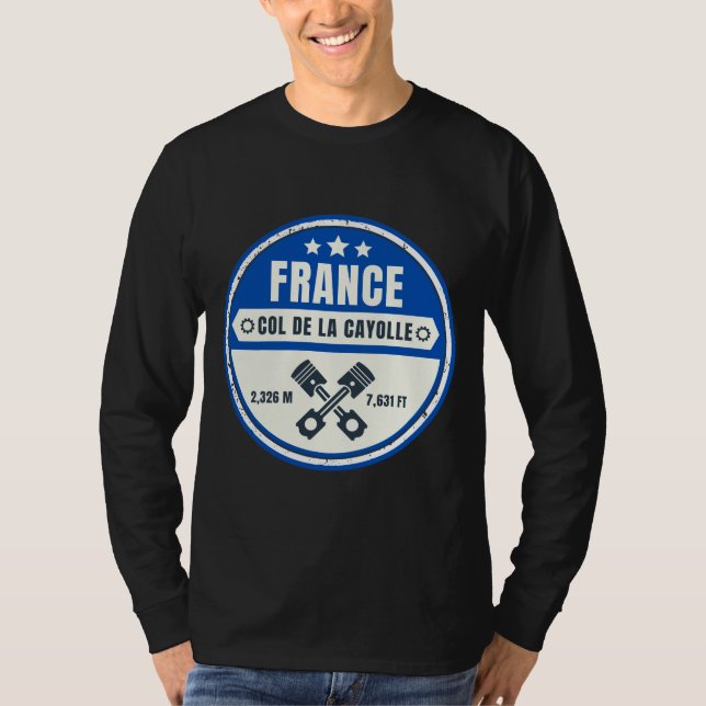 Camiseta Passo comum de la Cayolle francês Alpes motobike (Frente)