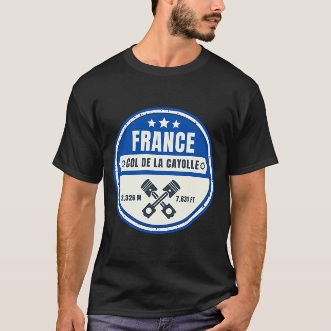 Camiseta Passo comum de la Cayolle francês Alpes motobike (Frente)