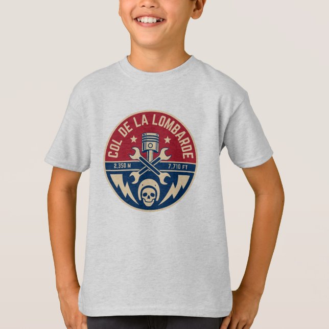 Camiseta Passo comum de la Lombarde francês Alpes motobike (Frente)