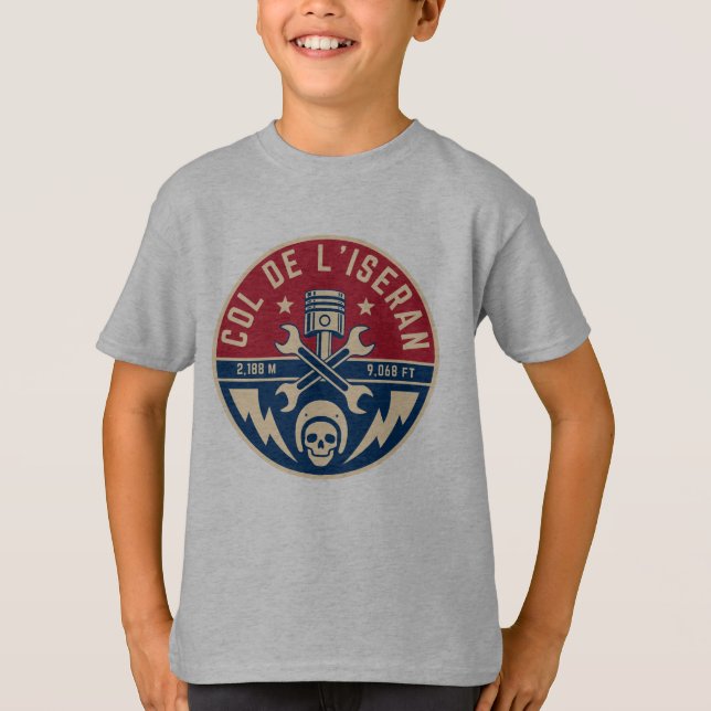 Camiseta Passo comum francês Col de l’Iseran Alpes motobike (Frente)