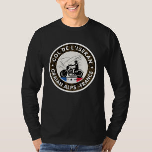 Camiseta Passo comum francês Col de l’Iseran Alpes motobike