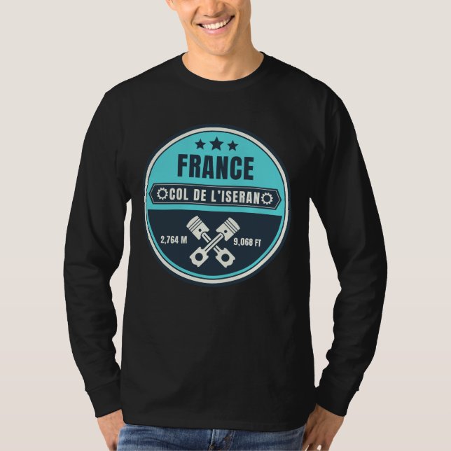 Camiseta Passo comum francês Col de l’Iseran Alpes motobike (Frente)