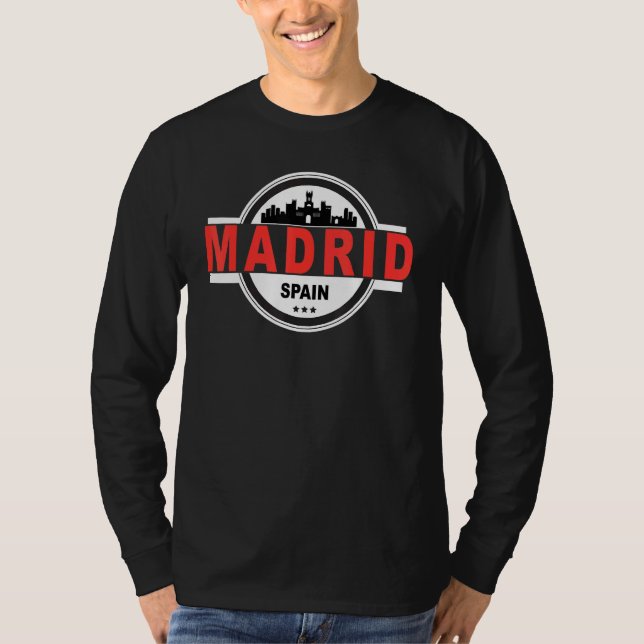 Camiseta Passo da Cidade de Skyline, Espanha de Madrid (Frente)