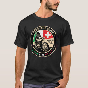 Camiseta Passo Dello Spluga Itália Suiça motocicleta