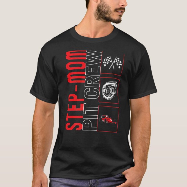 Camiseta Passo Mãe Pit Crew Car Racecar (Frente)