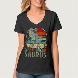 Camiseta Passo Momsaurus Rex Dinossaur Passo Mãe Saurus