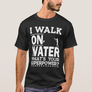 Camiseta Passo Por Água Engraçada Pescador De Gelo Inverno