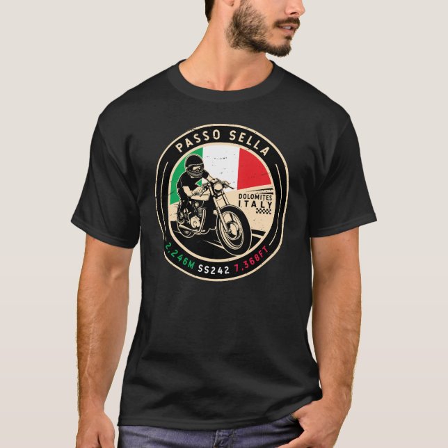 Camiseta Passo Sella | Itália | Motociclos (Frente)