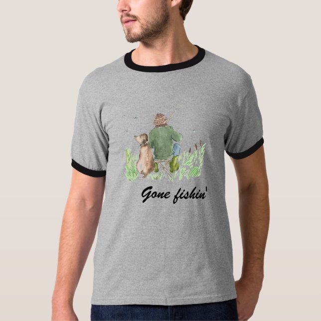 Camiseta Passou a pescar o homem e a pescar o cão (Frente)