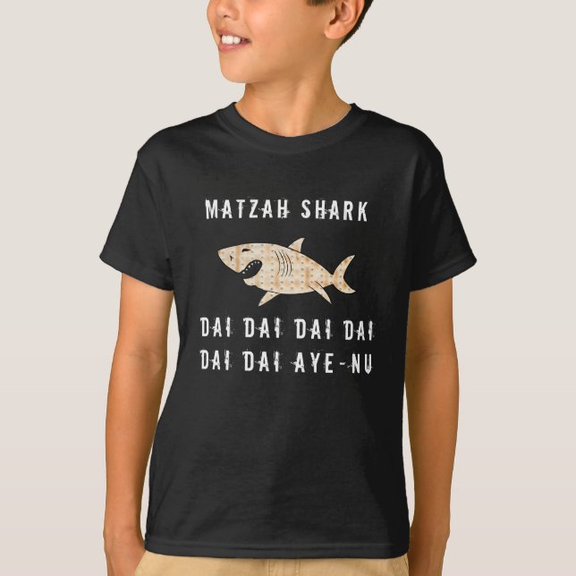 Camiseta Passover Matzah Shark Kids's Basic T-Shirt (Frente)