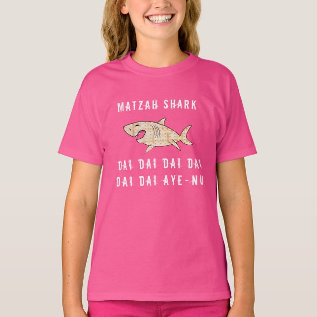 Camiseta Passover Matzah Shark Shark Girls' Basic T Shirt (Frente)