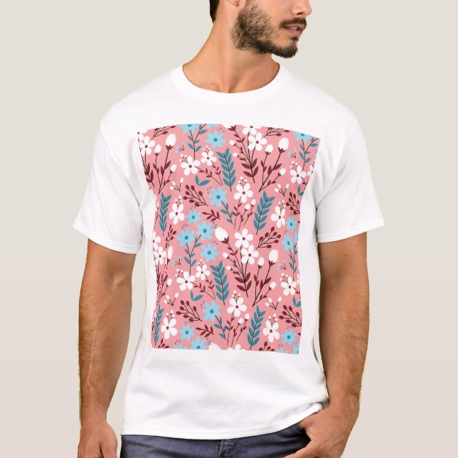 Camiseta Pasta Cor-de-rosa sem costura. (Frente)
