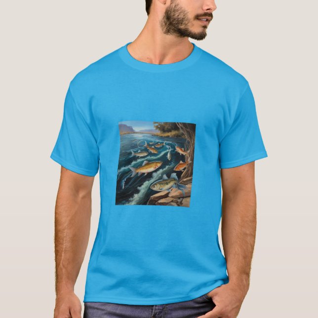 Camiseta Pasta de Flores de Água de Peixes (Frente)