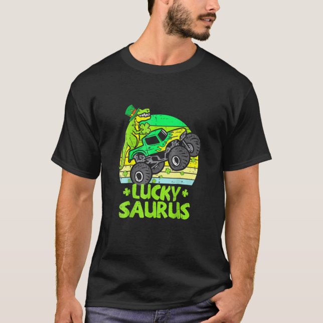 Camiseta Pasta de Ruas de Shamrock do Monstro do Dinossauro (Frente)