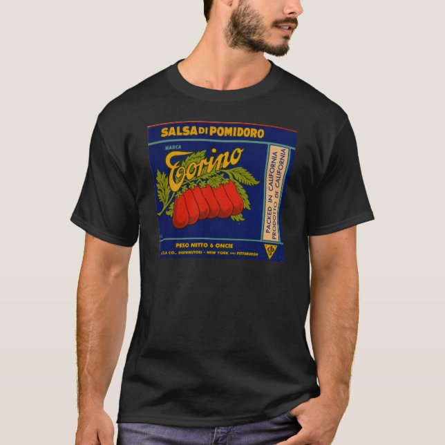 Camiseta Pasta de tomate Torino dos anos 30 pode ser rotula (Frente)