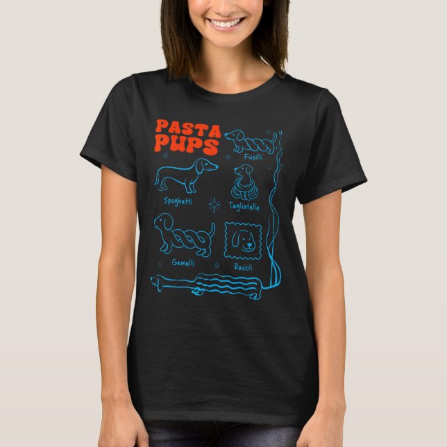 Camiseta Pasta P Funny Dachshund Wiener Dog Pasta Foodie Do (Frente)