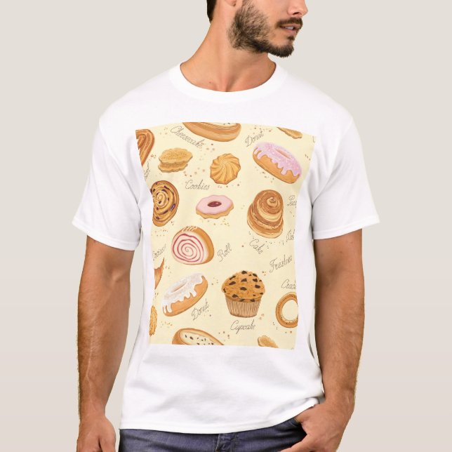 Camiseta Pastas Assortadas: Padrão Sem Olhos Torrente. (Frente)