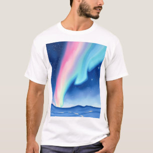 Camiseta Pastel Aurora Borealis Watercolor Art