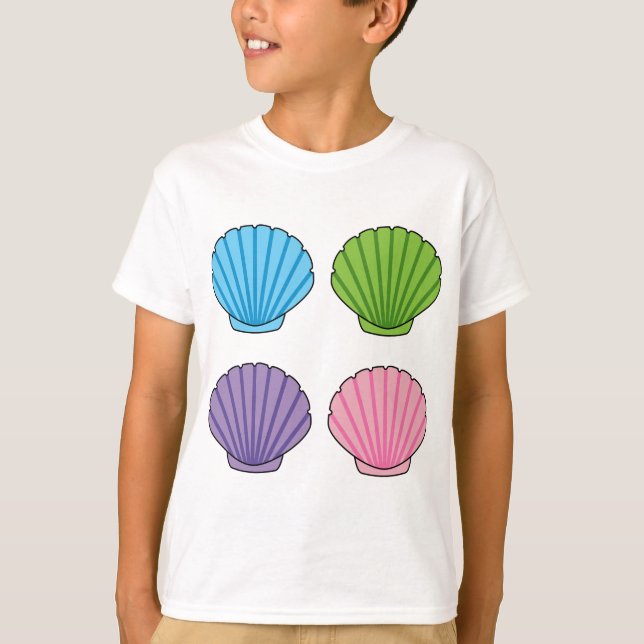 Camiseta Pastel Colorful Seashell Pack (Frente)