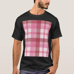 Camiseta Pastel cor-de-rosa xadrez: grelha quadrada contínu