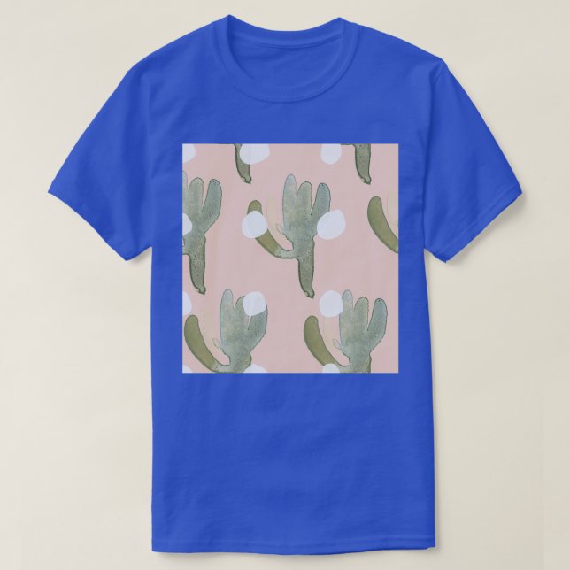 Camiseta Pastel Cute Cactus Pattern (Frente do Design)