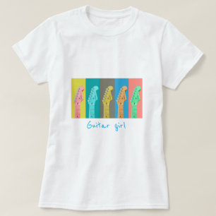 Camiseta Pastel de guitarra retro música moderna