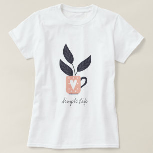 Camiseta Pastel de plantas modernas simples