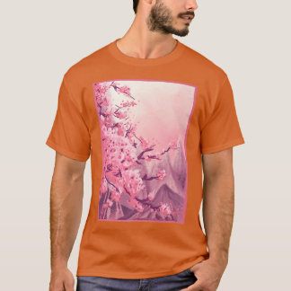 Camiseta Pastel Dinamarquês Aestético Cherry Blossom Japonê