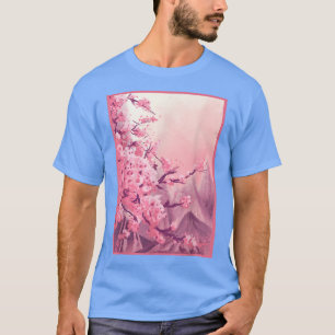 Camiseta Pastel Dinamarquês Aestético Cherry Blossom Japonê