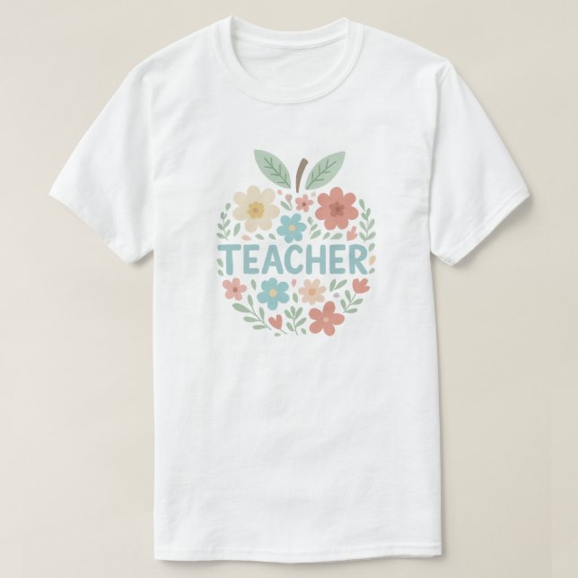 Camiseta Pastel Floral Apple Design (Frente do Design)