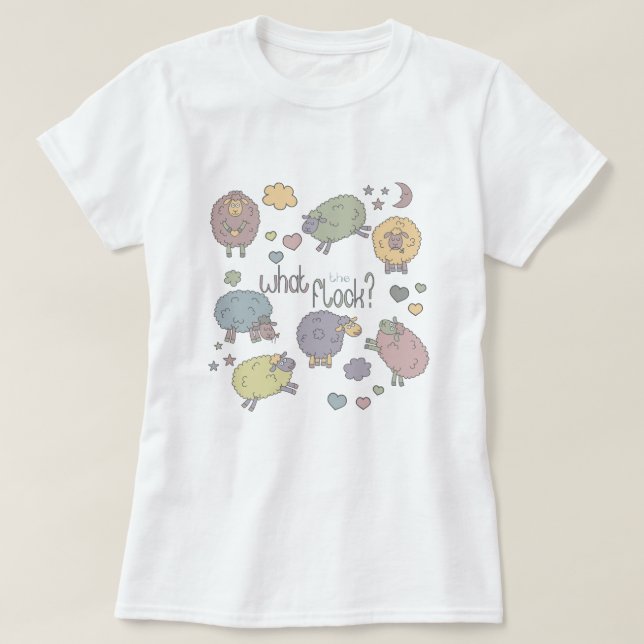 Camiseta Pastel Funny Pun O Que A Ovelha Bela Boca (Frente do Design)