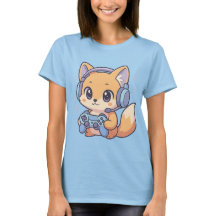Camiseta Pastel Gamer Fox para Mulheres