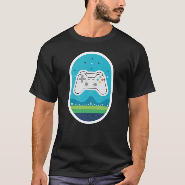 Camiseta Pastel Gamer Meadow Cute Dreamscape Game Controlle (Frente)