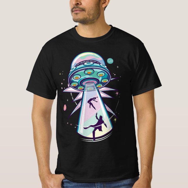 Camiseta Pastel Goth Alien Abduction Aesthetic Spaceship Nu (Frente)