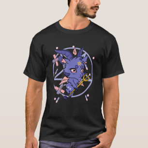 Camiseta Pastel Goth Baphome Sinistro Bruxo Cabrito Pentagr