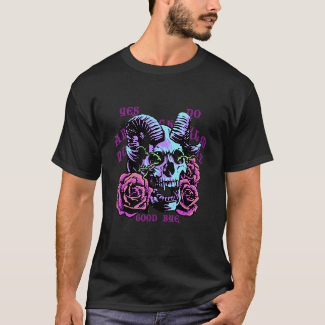 Camiseta Pastel Goth Baphomet Demon Satanic Devil Goat Skul (Frente)