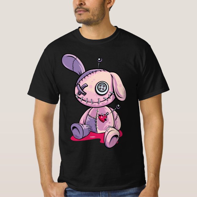 Camiseta Pastel Goth Creepy Voodoo Doll Cute Aesthetic Doll (Frente)