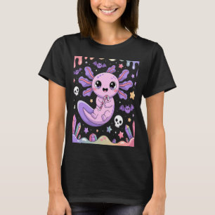 Camiseta Pastel Goth Fofo Sinistro Axolote Kawaii Gótico Me