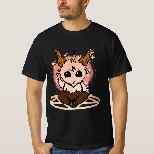 Camiseta Pastel Goth Kawaii Clothing Baby Baphomet Satanic  (Frente)
